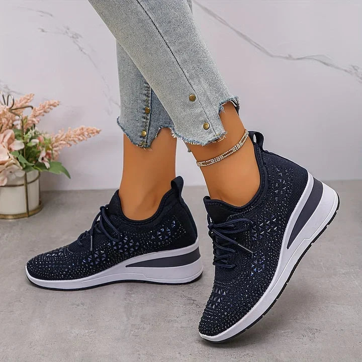 Nadalynn | Rhinestone Mesh Slip-On Sneakers for Women