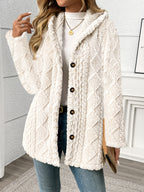 Anita Cable-Knit Teddy Hooded Coat for Women
