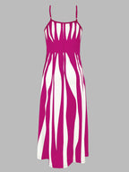 Merle | Striped V-Neck Maxi Dress with Thin Straps for Women