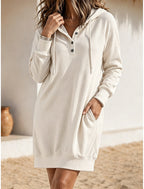 Felicia | Snowcoming Dress Hooded Shift Mini Dress for Women