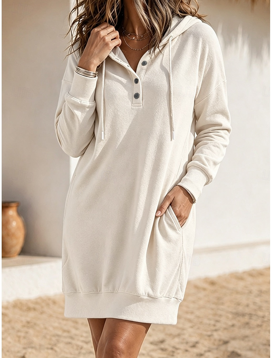 Felicia | Snowcoming Dress Hooded Shift Mini Dress for Women
