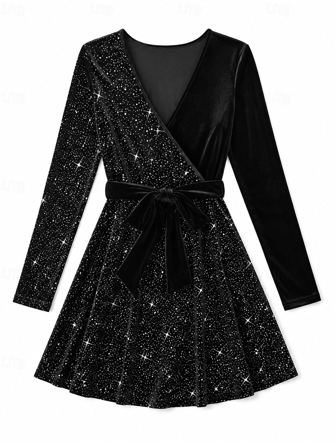 Emma | Sequin Velvet Wrap Mini Dress for Women