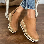 Athena | Wedge Platform Ankle Boots with Side Zip for Women