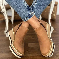 Athena | Wedge Platform Ankle Boots with Side Zip for Women