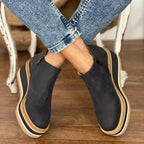 Athena | Wedge Platform Ankle Boots with Side Zip for Women