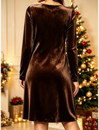 Fabienne | Velvet Crisscross V-Neck A-Line Cocktail Dresses