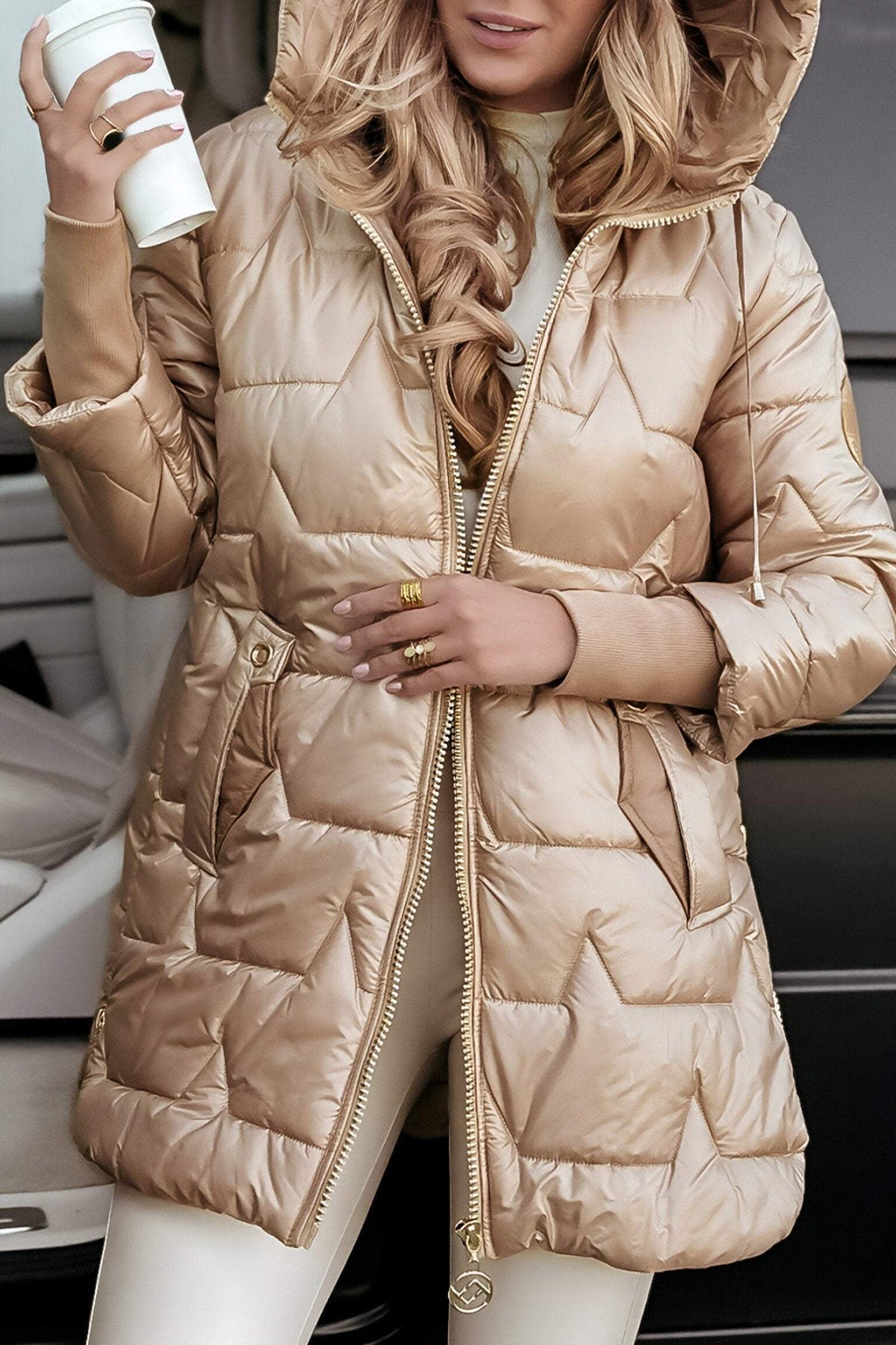 Ingeborg | Hooded Longline Jacket with Zip Front for Women
