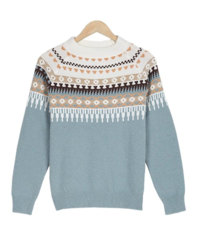 Georgina | Fair Isle Sweater with Crew Neck for Women