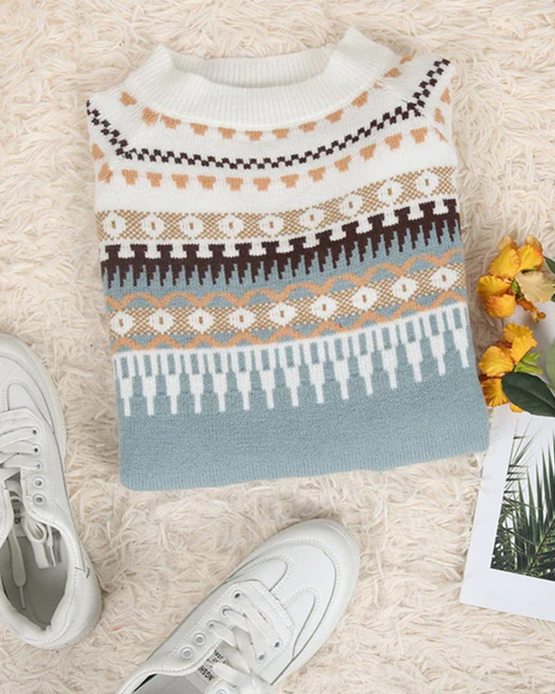 Georgina | Fair Isle Sweater with Crew Neck for Women