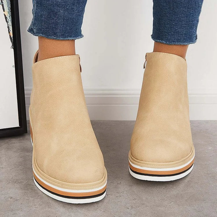 Hanne | Side-Zip Ankle Boots with Structured Sole for Women