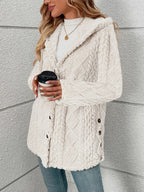 Anita Cable-Knit Teddy Hooded Coat for Women