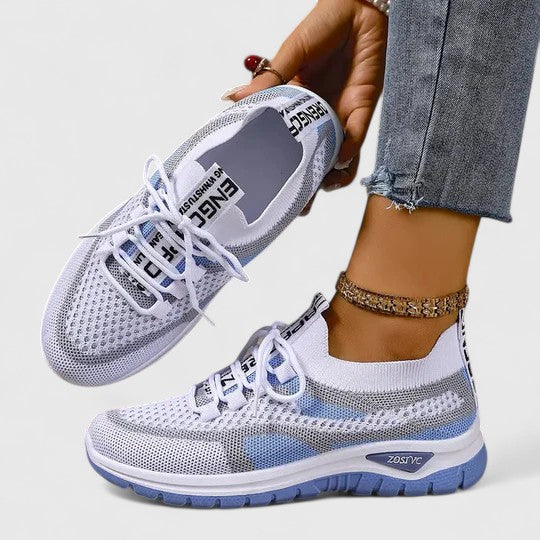 Nadelora | Lace-Up Knit Sneakers with Cushioned Sole for Women