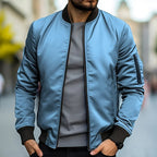 Arnold | Ribbed Collar Bomber Jacket for Men