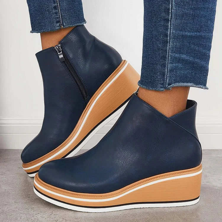 Hanne | Side-Zip Ankle Boots with Structured Sole for Women