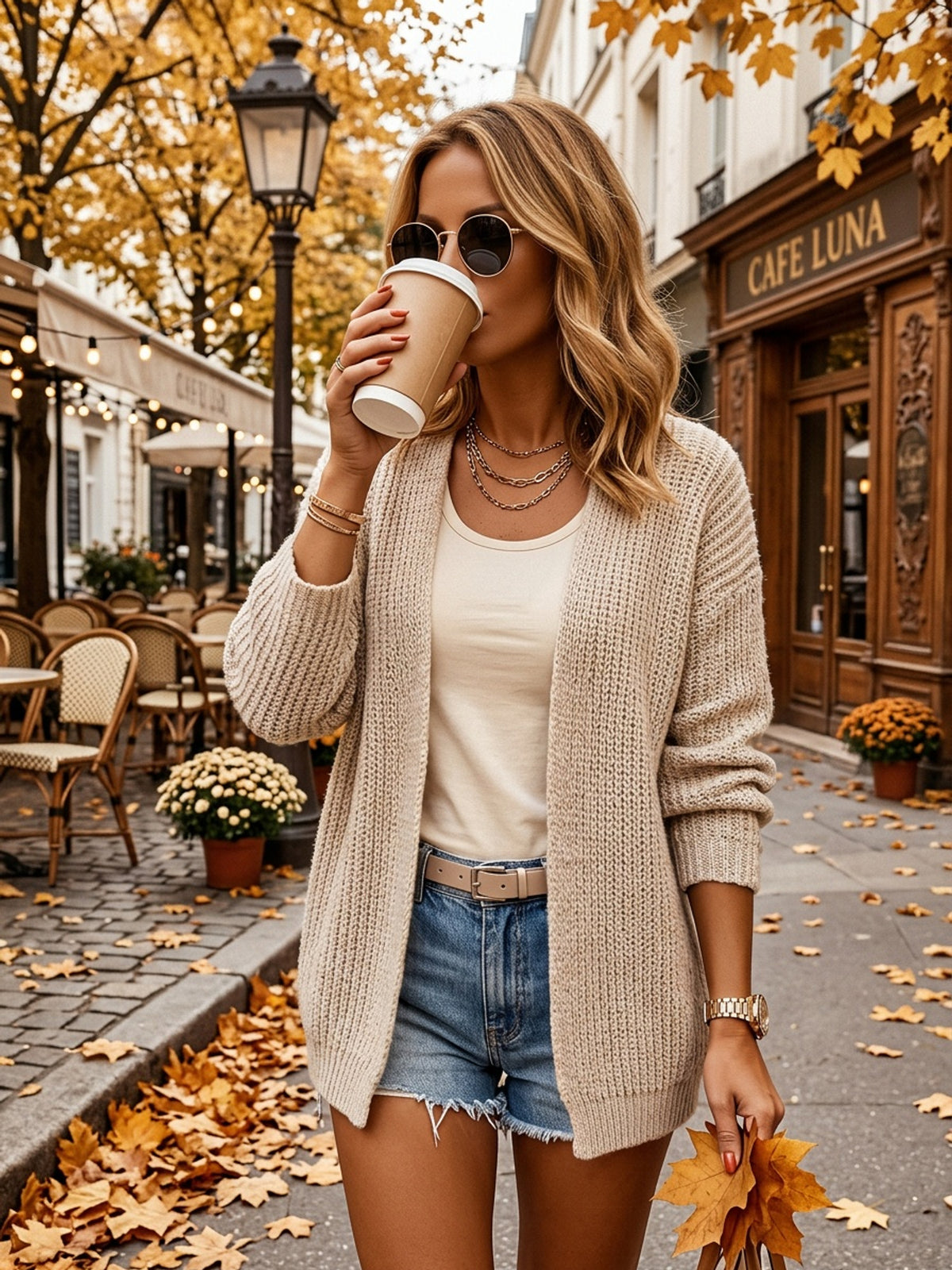 Tineke Ribbed Knit Open-Front Cardigan for Women
