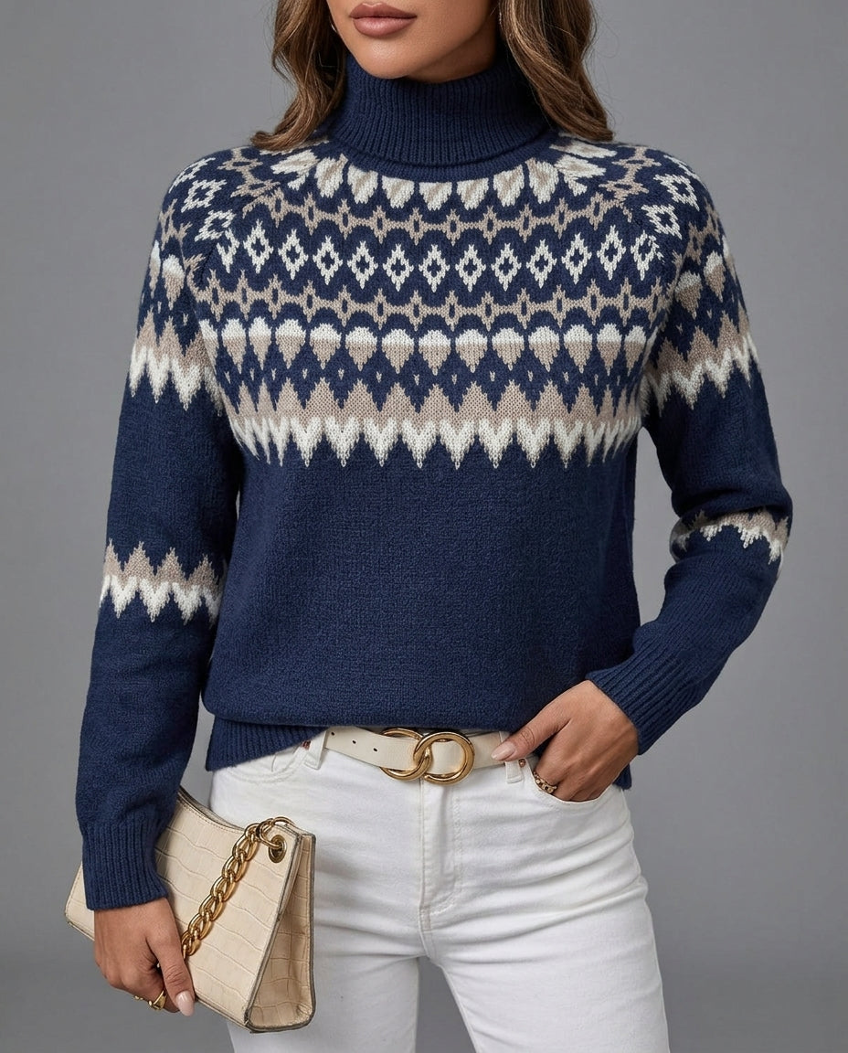 Marte | Christmas Sweater Fair Isle Turtleneck for Women