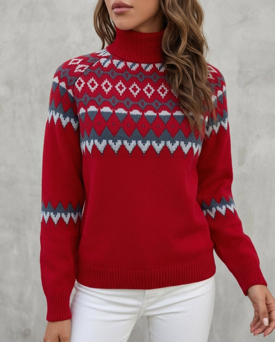 Marte | Christmas Sweater Fair Isle Turtleneck for Women