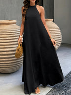Noor | Textured Halter Neck Maxi Dress for Women