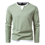 Vincent | Ribbed Crew Neck Long Sleeve Shirt for Men