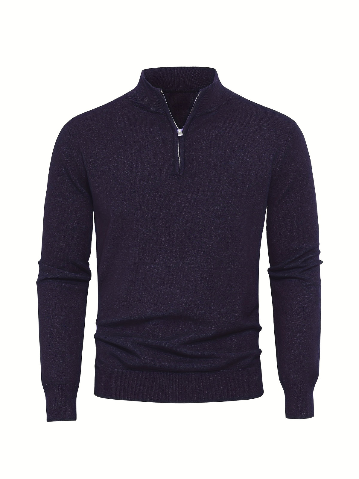 Anton | Ribbed Quarter-Zip Sweater with Stand Collar for Men