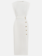 Mirthe | Sleeveless Button-Front Midi Dress for Women