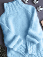 Odalys | Ribbed Turtleneck Cable Knit Sweater for Women