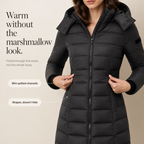 Leah | Quilted Mid-Length Puffer Jacket with Hood for Women