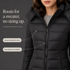 Leah | Quilted Mid-Length Puffer Jacket with Hood for Women