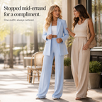 Elowena Notch Lapel Blazer and Trouser Set for Women