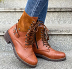 Tahlia | Buckle Lace-Up Combat Winter Boots for Women