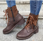 Tahlia | Buckle Lace-Up Combat Winter Boots for Women