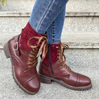 Tahlia | Buckle Lace-Up Combat Winter Boots for Women