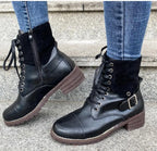 Tahlia | Buckle Lace-Up Combat Winter Boots for Women