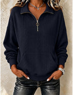 Elisa | Cable Knit Quarter-Zip Cardigan Pullover for Women