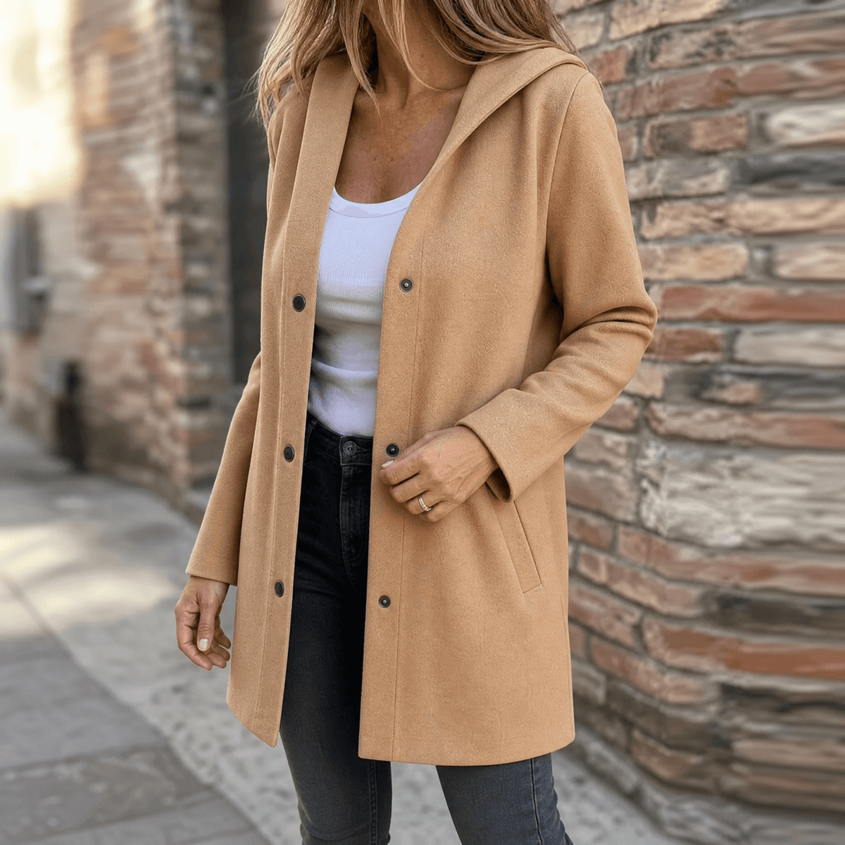 Juno | Oversized Hooded Button-Front Cardigan with Pockets