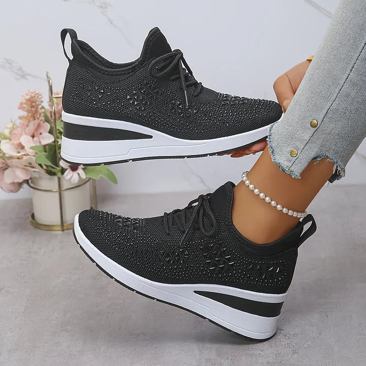 Nadalynn | Rhinestone Mesh Slip-On Sneakers for Women