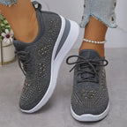Nadalynn | Rhinestone Mesh Slip-On Sneakers for Women
