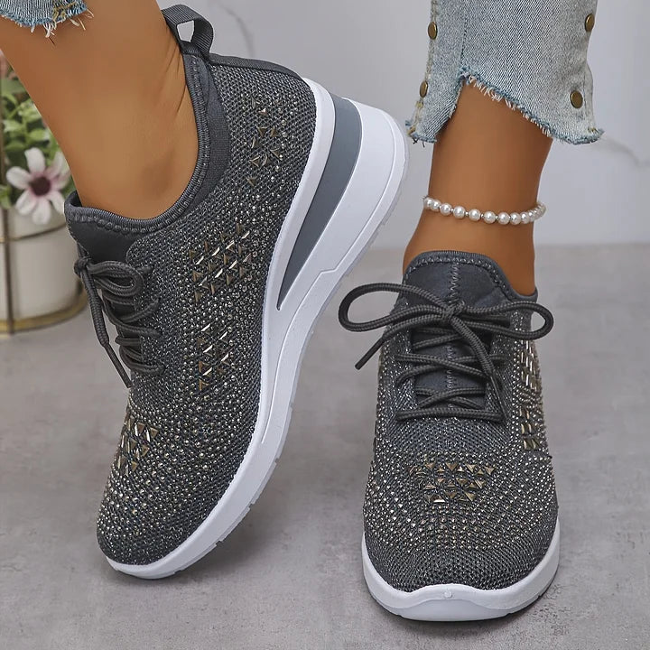 Nadalynn | Rhinestone Mesh Slip-On Sneakers for Women