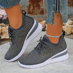 Nadalynn | Rhinestone Mesh Slip-On Sneakers for Women