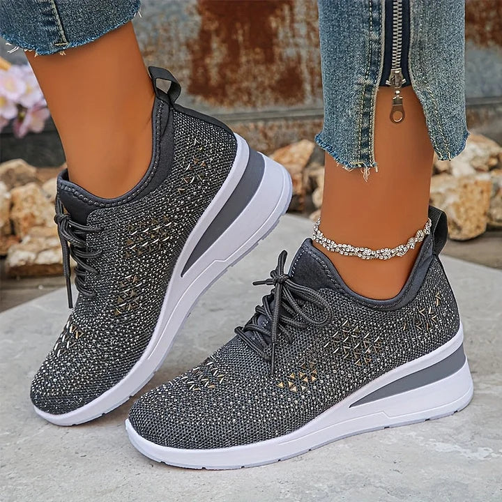 Nadalynn | Rhinestone Mesh Slip-On Sneakers for Women
