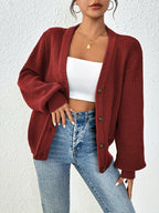 Jade | Button-Front V-Neck Knit Cardigan for Women