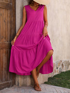 Nora | Tiered A-Line Maxi Dress with V-Neck for Women