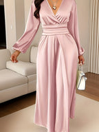 Inge | Wrap V-Neck Satin Cocktail Dress for Women