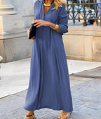 Yvette | Tie-Neck Long Sleeve Maxi Dress for Women