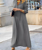 Yvette | Tie-Neck Long Sleeve Maxi Dress for Women