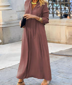 Yvette | Tie-Neck Long Sleeve Maxi Dress for Women
