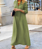 Yvette | Tie-Neck Long Sleeve Maxi Dress for Women
