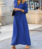 Yvette | Tie-Neck Long Sleeve Maxi Dress for Women