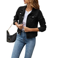 Fiona | Cropped Denim Jacket with Button-Front for Women