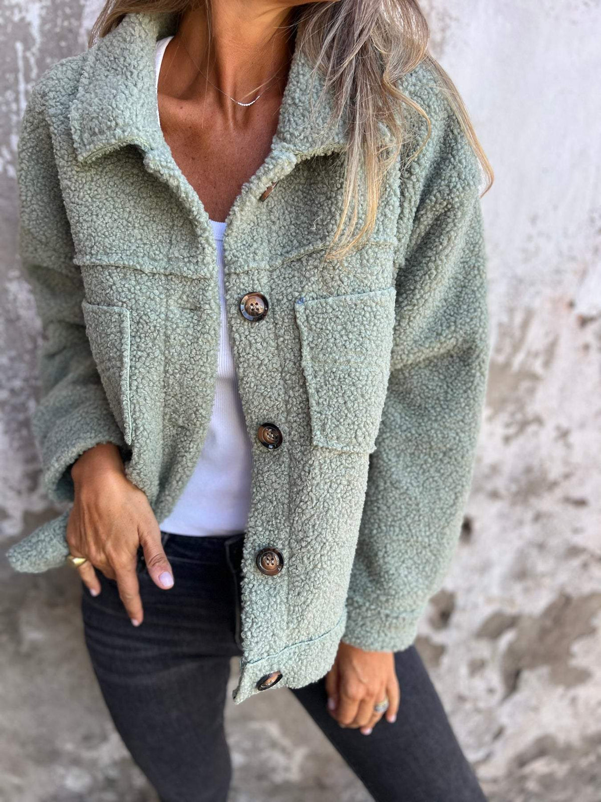 Emilia | Notch Lapel Longline Coat with Button-Front for Women
